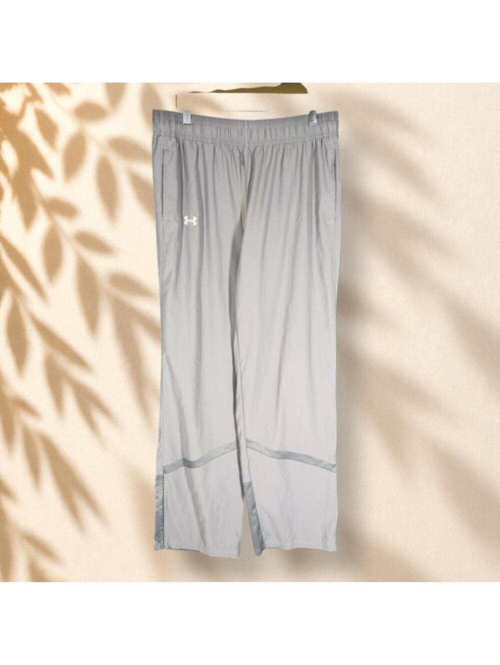 Under Armour Activewear Track Pants Women L Large Gray Loose Gym High Rise